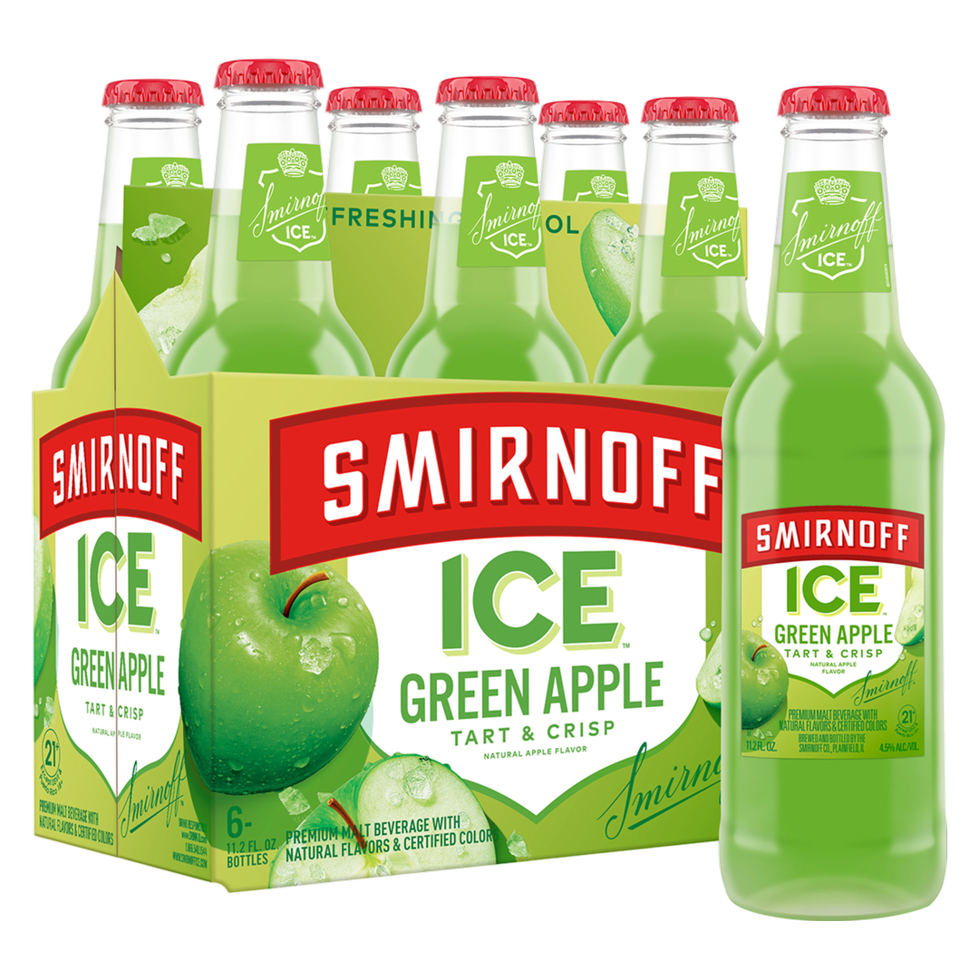 Smirnoff Ice Green Apple 6pk 11.2oz Btl 4.5% ABV