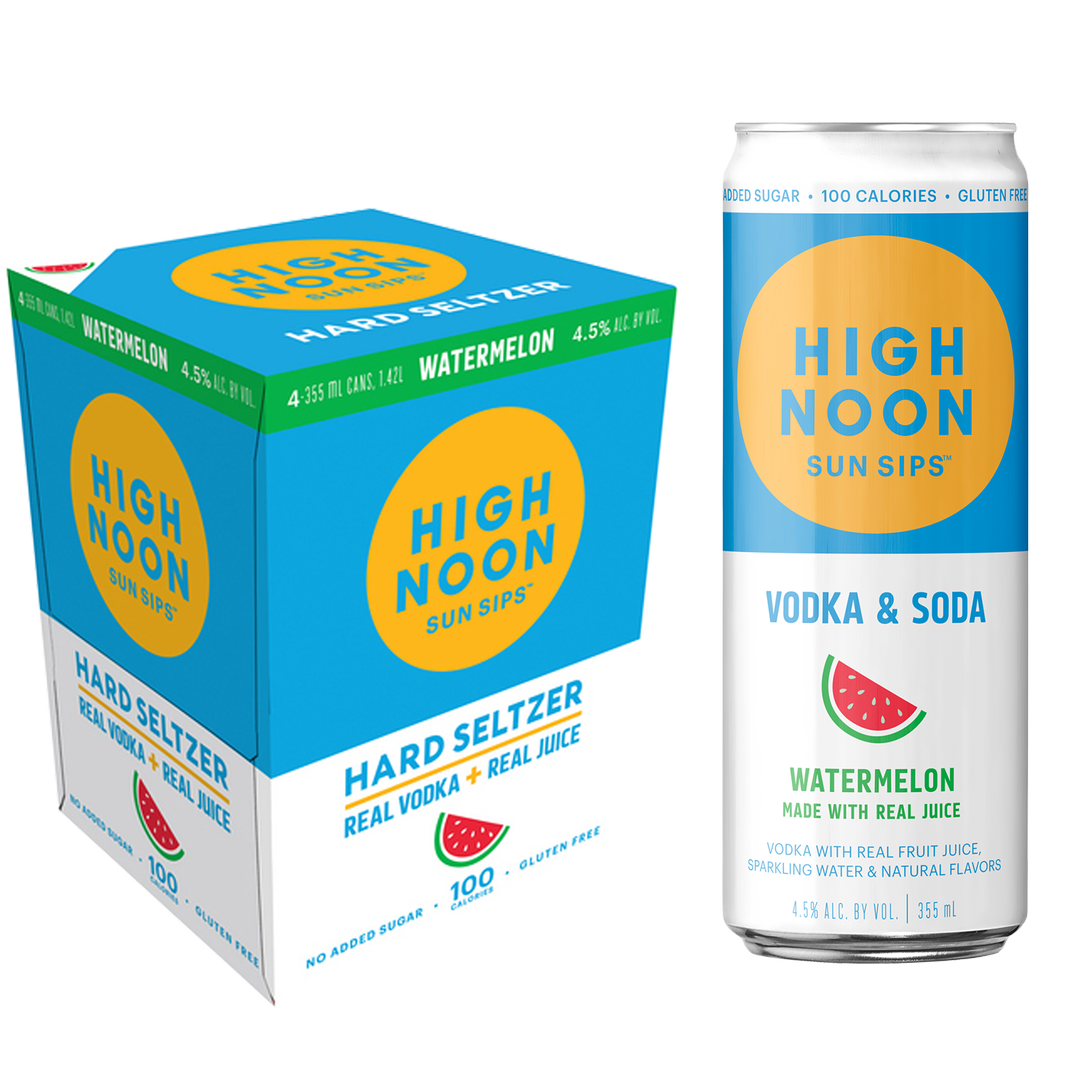 High Noon Watermelon Vodka Hard Seltzer 4pk 12oz Cans 4.5% ABV