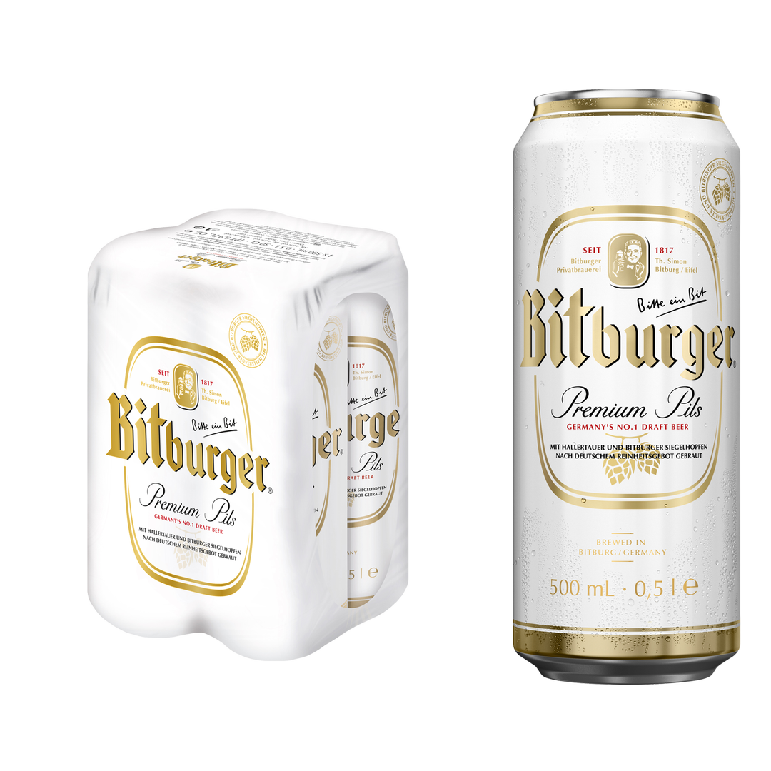 Bitburger Pilsner 4pk 16.9oz Can 4.8% ABV